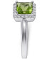 Фото #3 товара Кольцо Macy's Peridot & Diamond Square Halo