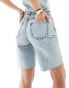 Kaiia denim longline shorts co-ord in blue acid wash Verwaschenes Blau, 38 - фото #4