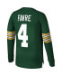 Фото #3 товара Men's Brett Favre Green Green Bay Packers 1994 Retired Player Name and Number Long Sleeve T-shirt