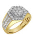 Фото #3 товара World Champ Natural Certified Diamond 1.45 cttw Round Cut 14k Yellow Gold Statement Ring for Men