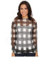 Фото #1 товара Diesel 243276 Womens Sheer Check Pullover Sweater Black/White Size X-Small