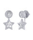 ფოტო #1 პროდუქტის Lucky Star Design Sterling Silver Diamond Stud Women Earring