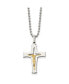 Фото #1 товара Chisel 14k Gold tone Accent Crucifix Pendant Ball Chain Necklace