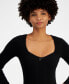 ფოტო #4 პროდუქტის Juniors' Sweetheart-Neck Long-Sleeve Bodysuit