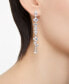 ფოტო #5 პროდუქტის Rhodium-Plated Mixed Crystal Linear Drop Earrings