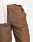 ASOS DESIGN slim smart trousers in chocolate brown