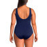 Фото #16 товара Plus Size Chlorine Resistant High Leg Soft Cup Tugless Sporty One Piece Swimsuit