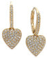 ფოტო #1 პროდუქტის Pavé Heart Drop Earrings, Created for Macy's