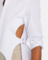 DION LEE 289222 Garter Bib Cotton Button-Down Shirt size S White
