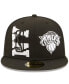 Фото #3 товара Men's Black, White New York Knicks 2022 NBA Draft 59FIFTY Fitted Hat