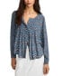 Фото #1 товара Women's Printed Pintucked Button-Front Top
