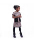 Little Girls TANNER FW23 BOUQUET NOVELTY JACQUARD AND FAUX FUR POCKET DRESS