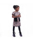 ფოტო #3 პროდუქტის Little Girls TANNER FW23 BOUQUET NOVELTY JACQUARD AND FAUX FUR POCKET DRESS