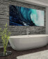 'Blue Wave 2' Frameless Free Floating Tempered Glass Panel Graphic Wall Art - 24" x 63''