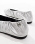 4th & Reckless Bailey Rouched Ballet Flat in Silver