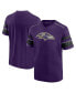 Фото #2 товара Men's Purple Baltimore Ravens Textured Hashmark V-Neck T-shirt