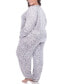 ფოტო #4 პროდუქტის Plus Size Leopard Lounge Set, 2-Piece