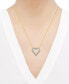 Фото #2 товара Diamond Double Heart 17-1/2" Pendant Necklace (1 ct. t.w.) in 10k Gold & White Gold