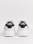 Фото #3 товара Karl Lagerfeld Kapri Ikonic white leather platform sole trainers with black trim