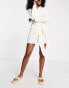 Фото #2 товара 4th & Reckless Mullings crinkle tie front beach summer dress in white