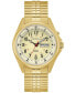 ფოტო #1 პროდუქტის Men's Traditional Gold-Tone Stainless Steel Expansion Bracelet Watch 40mm