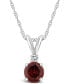 Garnet (5/8 ct. t.w.) and Diamond Accent Pendant Necklace in 14K Yellow Gold or 14K White Gold