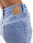 Фото #4 товара Pieces Tall Bella high waisted straight leg jeans in light blue
