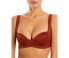 Фото #1 товара Palm Womens Kelly Pleated Underwire Bikini Swim Top Cinnamon Size Medium