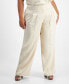 Фото #1 товара Plus Size High-Rise Wide-Leg Satin Pants, Created for Macy's