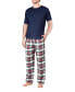 Фото #1 товара Men's Short Sleeve Flannel Pajama Set