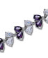 Cubic Zirconia Purple Clear Alternate Link Bracelet