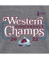 Фото #5 товара Women's Heathered Gray Colorado Avalanche 2022 Western Conference Champions Line Shift V-Neck T-shirt