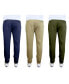 Men's Slim Fit Basic Stretch Twill Joggers, Pack of 3