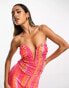 Фото #1 товара Annorlunda holographic ruched corset in coral ombre