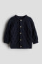 Pattern-knit Cotton Cardigan