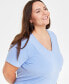 ფოტო #3 პროდუქტის Plus Size Modal V-Neck T-Shirt, Created for Macy's