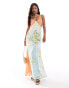 Фото #1 товара ASOS DESIGN jacquard spliced mixed print cami maxi dress