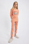Фото #2 товара Kız Çocuk Baskılı Uzun Kollu Pijama Takımı
