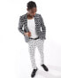 Фото #1 товара Twisted Tailor munro houndstooth suit jacket in black and white