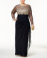 ფოტო #1 პროდუქტის Plus Size Embroidered Illusion Gown