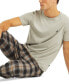 Фото #3 товара Men's Plaid Pajama Pants & Solid Pajama T-Shirt Set