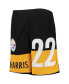ფოტო #3 პროდუქტის Big Boys Najee Harris Black Pittsburgh Steelers Name and Number Player Shorts