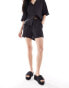 Фото #1 товара ONLY cheesecloth shorts co-ord in wash black