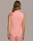 ფოტო #2 პროდუქტის Women's Sleeveless Satin Button Front Blouse