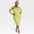 Black History Month Sammy B Women's Plus Size Long Sleeve Cut Out Bodycon Dress