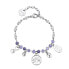 Beautiful steel bracelet with Chakra beads and charms BHKB134