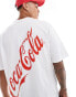 ASOS DESIGN unisex oversized license t-shirt with Coca-Cola prints in white