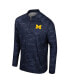 Фото #2 товара Men's Navy Michigan Wolverines Carson Raglan Quarter-Zip Jacket