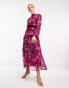 Фото #1 товара Hope & Ivy midi dress with balloon sleeves in pink