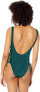 Bikini Lab Women's 243694 Dark Teal Side Tie High Leg One Piece Swimsuit Size M